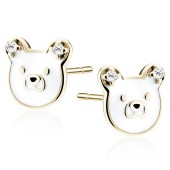 Cercei placati cu aur galben din argint ursulet cu pietre Teddy Bear DiAmanti Z2207EG_W-DIA Cercei placati cu aur galben din argint ursulet cu pietre Teddy Bear DiAmanti Z2207EG_W-DIA